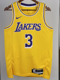 22/23 LAKERS DAVIS #3 Yellow Top Quality Hot Pressing NBA Jersey(圆领)