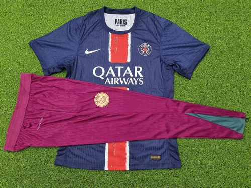 24/25 PSG Home Player Version Suit Soccer Jersey（Purple pants）紫裤