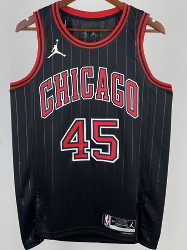 22/23 BULLS JORDAN #45 Black Top Quality Hot Pressing NBA Jersey (Trapeze Edition) 飞人版