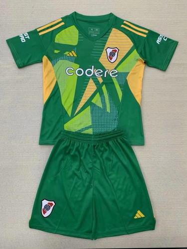 24/25 River Plate Green Goalkeeper  Kids Jerseys
