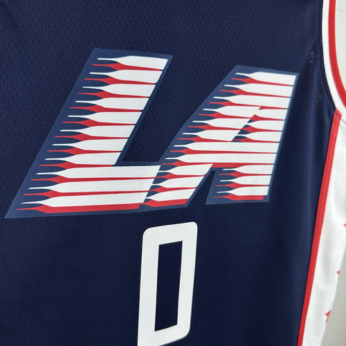 2018/2019 Clippers WESTBROOK #0 Dark Blue City Edition Top Quality Hot Pressing NBA Jersey