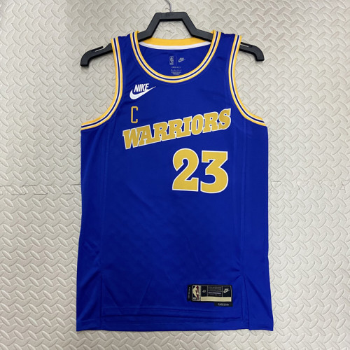 22/23 WARRIORS GREEN #23 Blue Top Quality Hot Pressing NBA Jersey (Retro Logo)