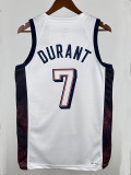 2024 Olympic Game USA DURANT # 7 White Basketball Jersey