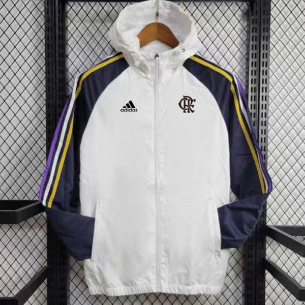 24/25 Flamengo White & Royal Blue Hooded Windbreaker