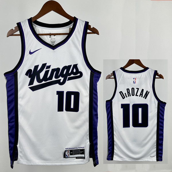 23/24 Kings DeROZAN #10 White Home Top Quality Hot Pressing NBA Jersey