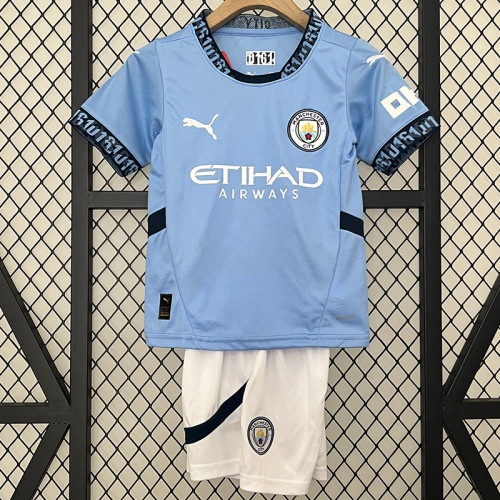 24/25 Man City Home Kids Soccer Jersey