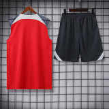 24/25 LIV Red Gray Shoulder Tank top and shorts suit （灰肩）