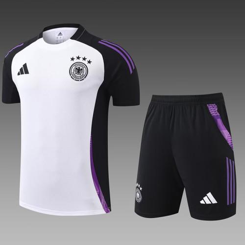 24/25 Germany  white Black shoulder Training Short Suit