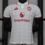 25/26 Man Utd White Special Edition Player Version Soccer Jersey翻领