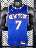 21/22 KNICKS ANTHONY #7 Blue Top Quality Hot Pressing NBA Jersey (Trapeze Edition) 飞人版