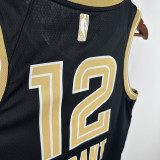 23/24 Grizzlies MORANT #12 Black Honor Edition Top Quality Hot Pressing NBA Jersey荣耀版