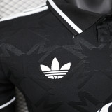 24/25 Man Utd  Black Special Edition Player Version Soccer Jersey(胸前白广告）