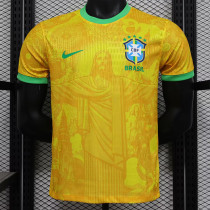 25/26 Brazil Christ statue Yellow Player Version Soccer Jersey 25/26 Brazil Christ statue Yellow Player Version Soccer Jersey