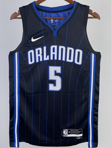 22/23 Magic BANCHERO #5 Black Top Quality Hot Pressing NBA Jersey（黑色条纹）