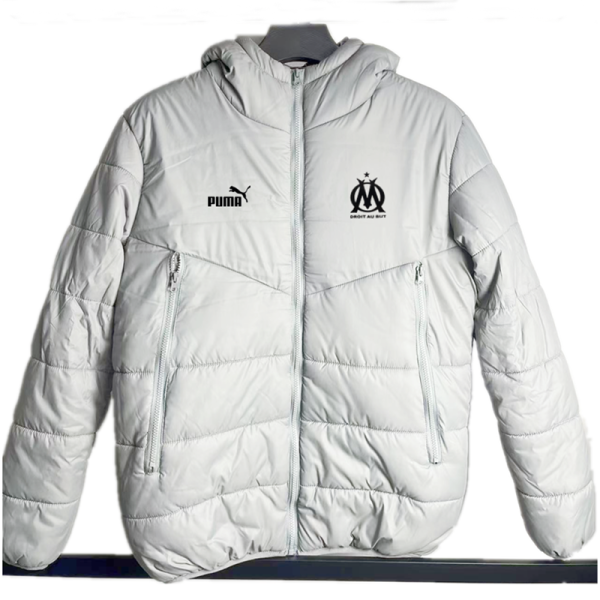 24/25 Marseille Grey Hooded Cotton Coat 连帽棉衣