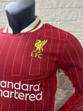 24/25 LIV Home  Long Sleeve Player Version Soccer Jersey