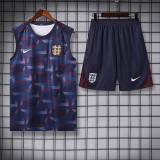 24/25 England Blue Purple  Checkered  Tank top and shorts suit（方格蓝紫）