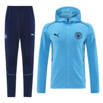 24/25  Man City Sky Blue Hooded Jacket Tracksuit 01