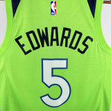 Timberwolves EDWARDS #5 Fluorescent Green Edition Top Quality Hot Pressing NBA Jersey