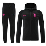 25/26 CHE Black Pink Hooded  Tracksuit #01