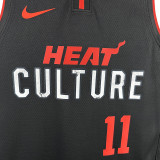 23/24 HEAT JAQUEZ JR. #11 Black City Edition Top Quality Hot Pressing NBA Jersey (V领）