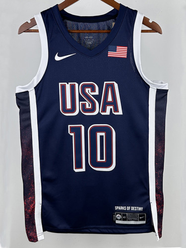 2024 Olympic Game USA TATUM # 10 Blue Basketball Jersey