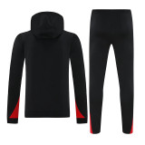 25/26 Portugal Black Red sleeve Hooded  Tracksuit