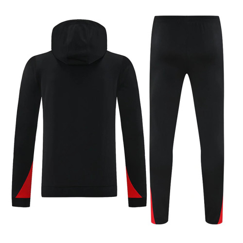 25/26 Portugal Black Red sleeve Hooded  Tracksuit
