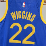 22/23 WARRIORS WIGGINS #22 Blue Top Quality Hot Pressing NBA Jersey (V领)