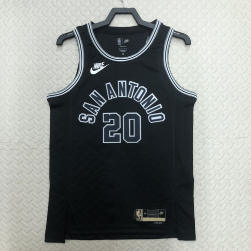 22/23 SA Spurs GINOBILI #20 Black Top Quality Hot Pressing NBA Jersey (Retro Logo)