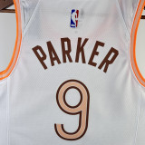 23/24 Sa Spurs PARKER #9 White City Edition Top Quality Hot Pressing NBA Jersey