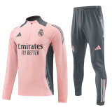 24/25 RMA Pink Player Version Half Pull Tracksuit  (球员版粉色、半拉链)