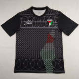 Palestine Black Wire Mesh Version Retro  Soccer Jersey