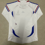 2006 France Away Retro  Long Sleeve Soccer Jersey (长袖) (带胸前小字)