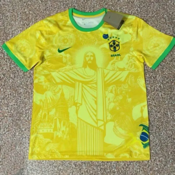 2024 Brazil Christ statue Yellow Special Edition  Fans Soccer Jersey(黄色）