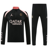 24/25  PSG Jordan Black Player version Half Pull Tracksuit  (半拉链)