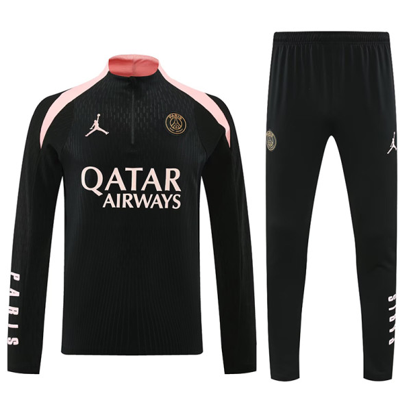 24/25  PSG Jordan Black Player version Half Pull Tracksuit  (半拉链)