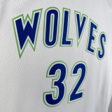 23/24 TIMBERWOLVES TOWNS #32 White Top Quality Hot Pressing NBA Jersey (Retro Logo)