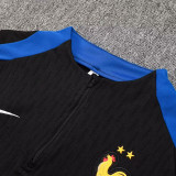 24/25 France Black Half Pull Tracksuit (半拉链)