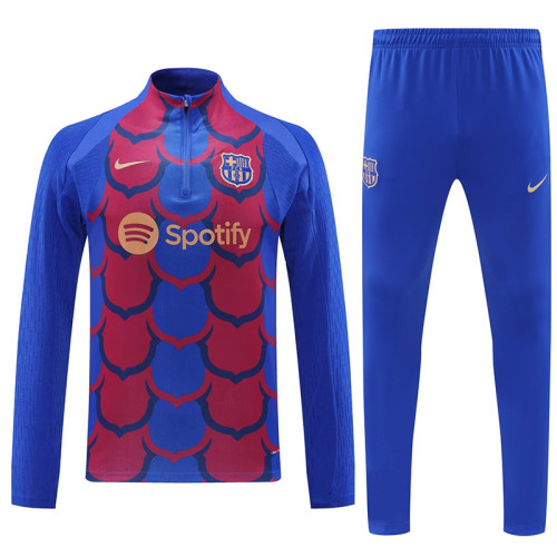 24/25 BAR Blue Inkjet  Player version Half Pull Tracksuit  (球员版、半拉链)