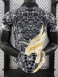 24/25 RMA Black And White Pattern Golden Dragon Edition Player Version Soccer Jersey