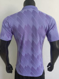 2025 Man Utd Purple Checkered pattern  Player Version  Polo Shirt