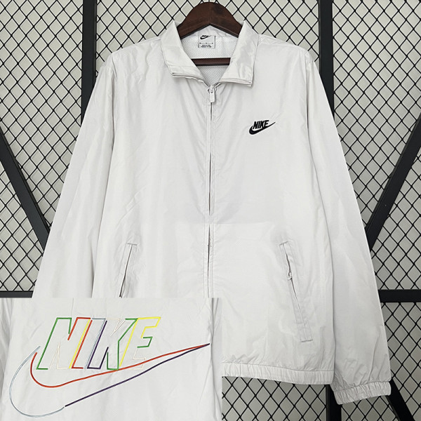 2024 New NK White Grey Windbreaker(后背带彩字、彩标)