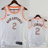 23/24 Sa Spurs LEONARD #2 White City Edition Top Quality Hot Pressing NBA Jersey