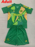 24/25  Newcastle Green Goalkeeper  Suit Fans Soccer Jersey（成人）