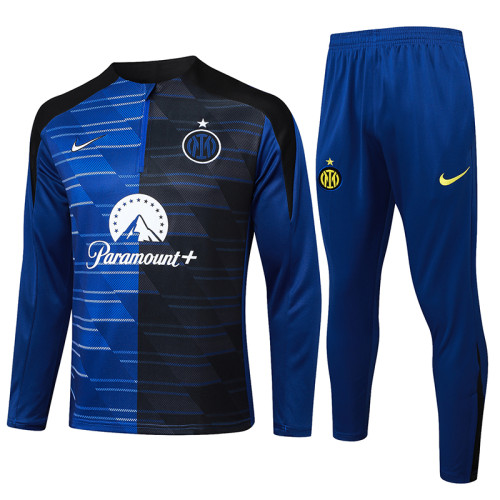 24/25 INT Light Royal Blue Inkjet Half Pull Tracksuit #B956 (半拉链、)