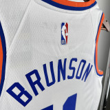 75th Anniversary KNICKS BRUNSON  # 11White Heat Pressed Retro NBA Jersey