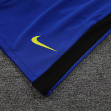 24/25 INT White # blue stripes Tank top and shorts suit