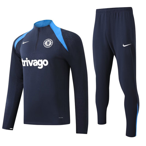 24/25 CHE Sapphire Blue Kids Half Pull Tracksuit  (童装、半拉链)
