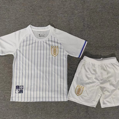 24/25 Uruguay Away White  Kids Soccer Jersey